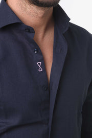 Camicia Lino Blu Navy
