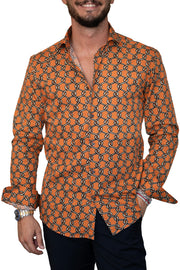 Camicia Fantasia catene arancio