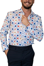 Camicia Fantasia fiori bianchi