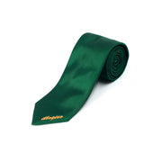 Cravatta In Seta verde con scritta illogico arancio