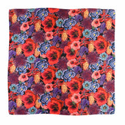 Foulard in Seta Rosso con Fantasia Floreale