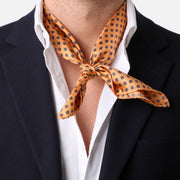 Foulard in Seta arancione con Fantasia fiori