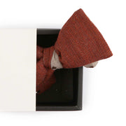 Papillon Da Annodare Double Face Rosso e Beige in Pura Lana