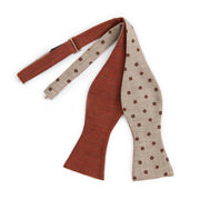 Papillon Da Annodare Double Face Rosso e Beige in Pura Lana