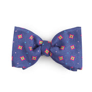 Papillon Da Annodare Blu in Pura Seta con Fantasie Geometriche