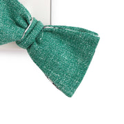 Papillon Da Annodare Double Face in Seta e Cotone Verde e Bianco
