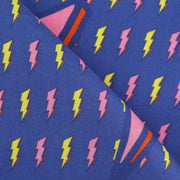Pochette In Seta Blu Con Design Fulmine