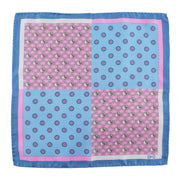 Pochette In Seta Rosa Con Fantasia Geometrica