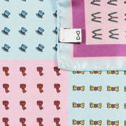 Fazzoletto da Taschino Celeste e Rosa in Seta