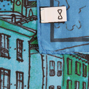 dettaglio Fazzoletto da Taschino Seta Jacquard Blu Capsule Sora "Piazza Baronio"