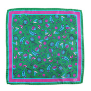 Fazzoletto da Taschino in Seta Verde con Pattern Illogico aperto