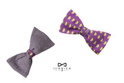 Padre e Figlio - Papillon Viola in Seta e Cachemire con Fantasia Luna