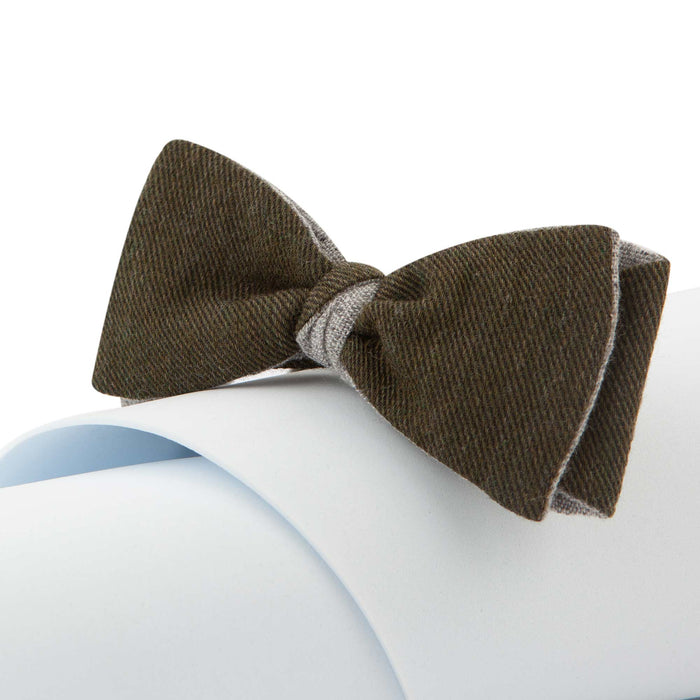 Papillon Da Annodare Double Face Verde Classico in Lana