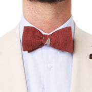 Papillon Da Annodare Double Face Rosso e Beige in Pura Lana