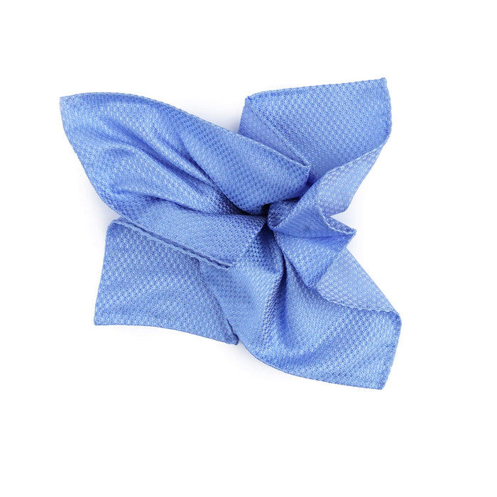 Fazzoletto da Taschino in seta lavorata azzurra