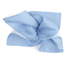 Load image into Gallery viewer, Light Blue Pure Silk Pocket Square in Geometric Pattern

