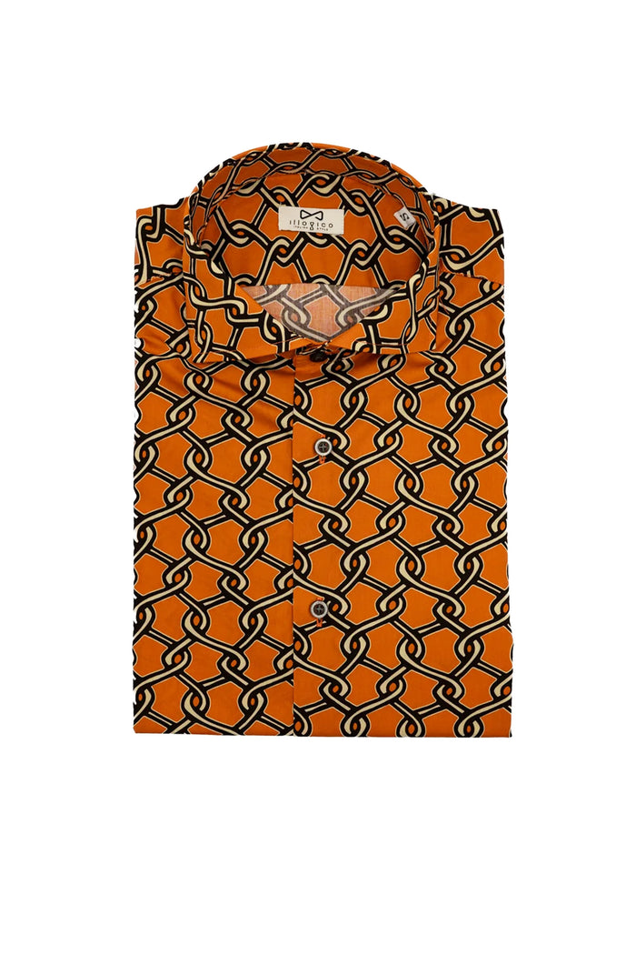 Camicia Fantasia catene arancio