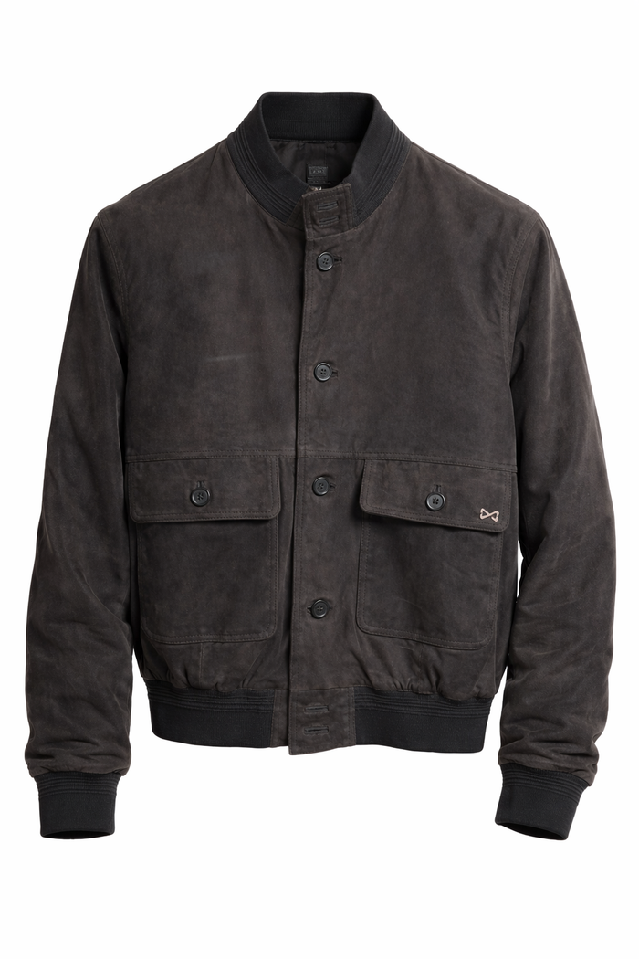 Bomber in Renna Blu Navy Uomo | Pelle Scamosciata Artigianale Illogico
