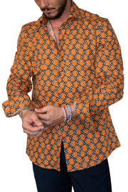 Camicia Fantasia catene arancio