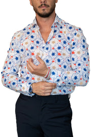 Camicia Fantasia fiori bianchi