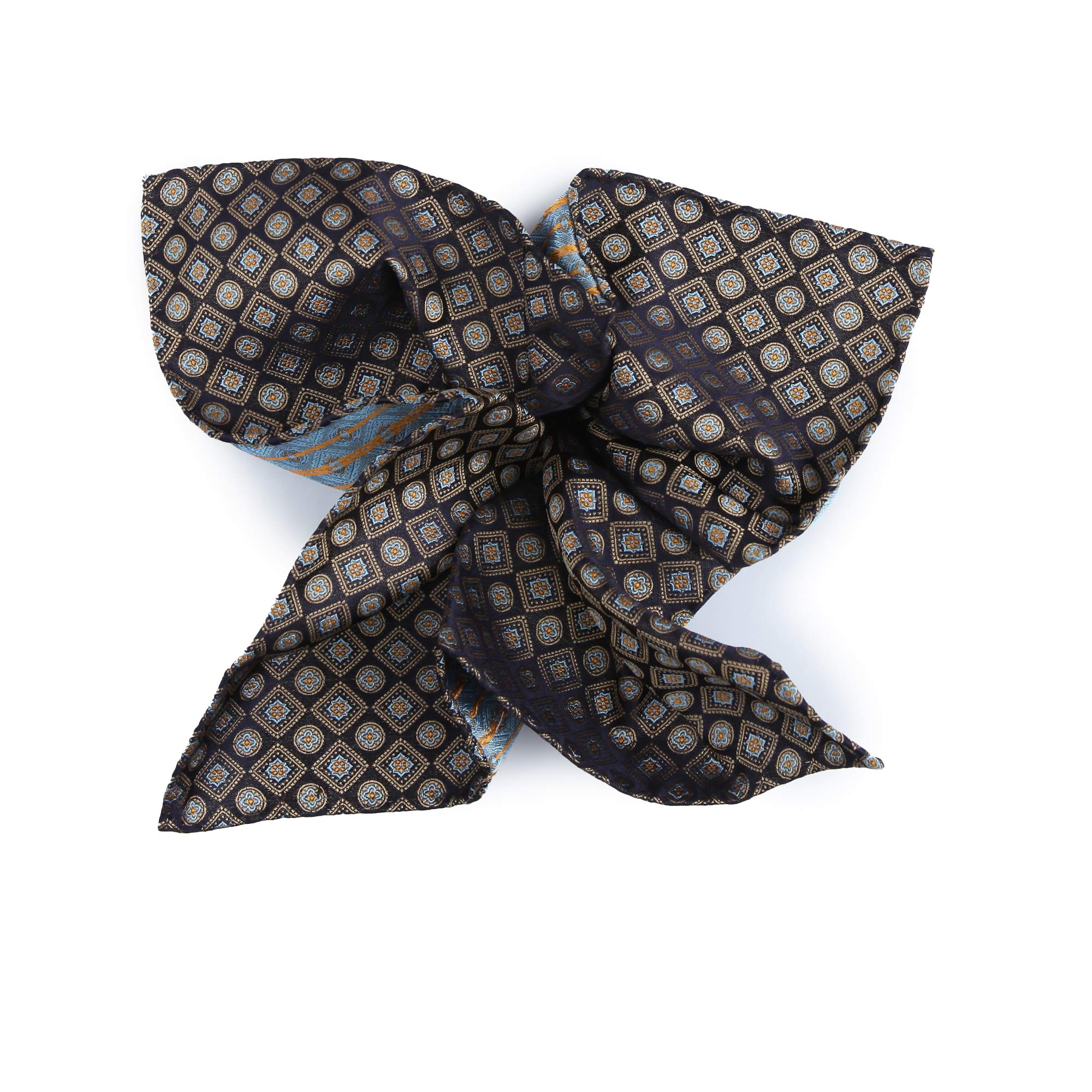 fazzoletto da taschino illogico in seta con design rombi