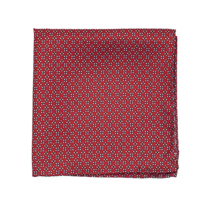 Fazzoletto da Taschino In Seta rossa con Design fiori