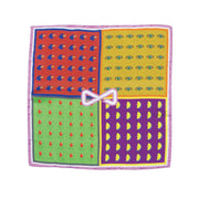 Pochette In Seta Multicolor Con Design Multiplo