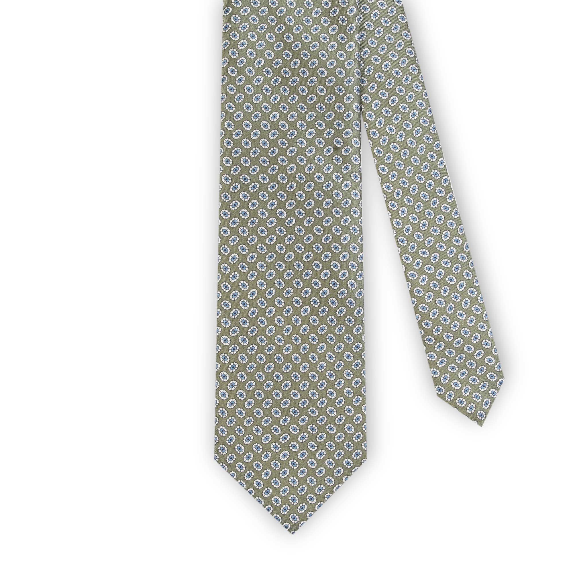 Cravatta Seta Regimental Blu A Righe Fini Bianca Verde Gialla Prodotto Italiano - Avantgarde Accessori - Foto 6