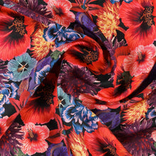 Load image into Gallery viewer, Red Silk Foulard in Floral Pattern
