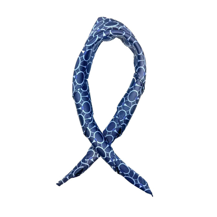 Foulard in Seta blu con Fantasia anelli