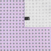 Foulard in Lino Viola con Fantasia Geometrica Nera