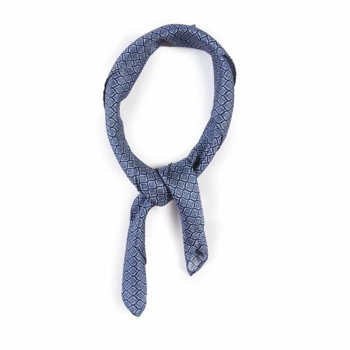 Foulard in Seta blu con Fantasia foglie