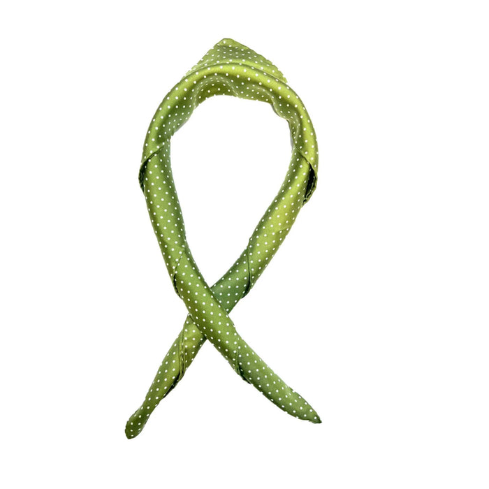 Foulard in Seta Verde con Fantasia pois
