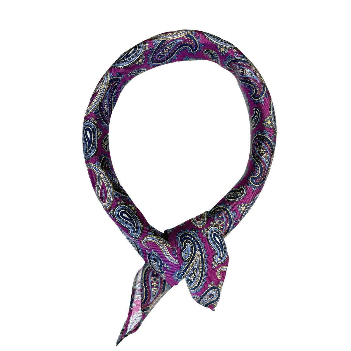 Foulard in Seta Viola con Fantasia Cashmere