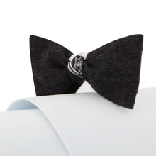 Load image into Gallery viewer, Silk &amp; Cashmere Grey Double Face Self Tied Bow Tie Grey Illogico Pattern
