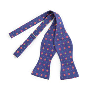 Papillon Da Annodare Blu in Pura Seta con Fantasie Geometriche