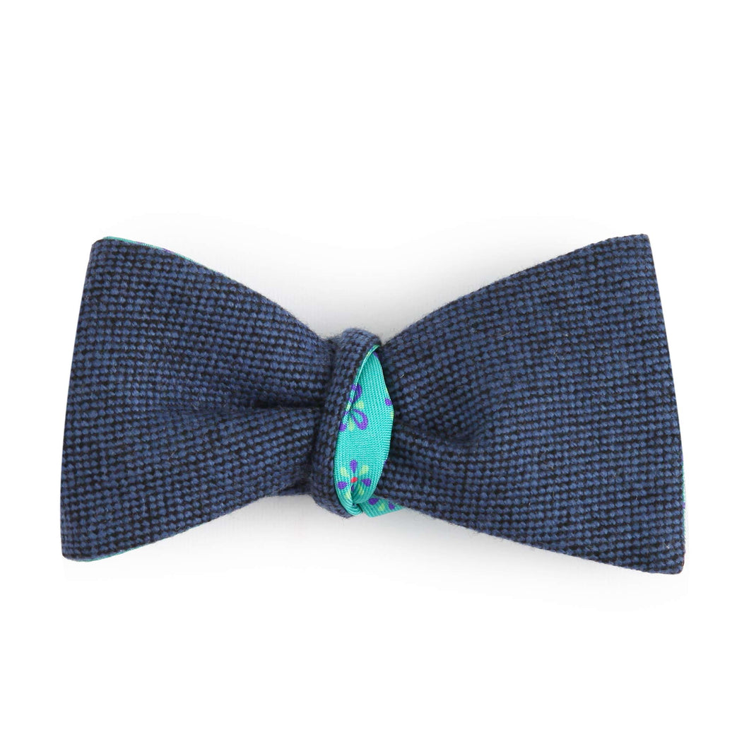 Pure Silk Self Tied Blue Bow Tie