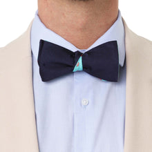Load image into Gallery viewer, Pure Silk Self Tied Blue Bow Tie
