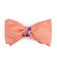 Load image into Gallery viewer, Pure Silk Pink Apricot Double Face Self Tied Bow Tie Floral Pattern
