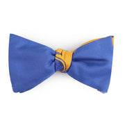 Papillon Da Annodare Double Face in Seta Blu con Design Illogico Giallo