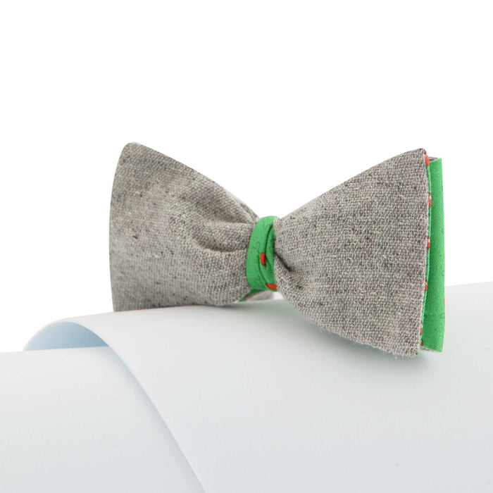 Papillon Da Annodare verde lime seta e cachemire con fantasia a palloncini
