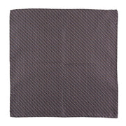 Fazzoletto da Taschino In Seta marrone con Design catene aperto