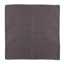 Load image into Gallery viewer, Brown Pure Silk Pocket Square in Chain Pattern
