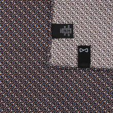 Load image into Gallery viewer, Brown Pure Silk Pocket Square in Chain Pattern
