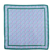 Pochette In Seta Verde Con Fantasia Floreale