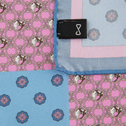 Pochette In Seta Rosa Con Fantasia Geometrica
