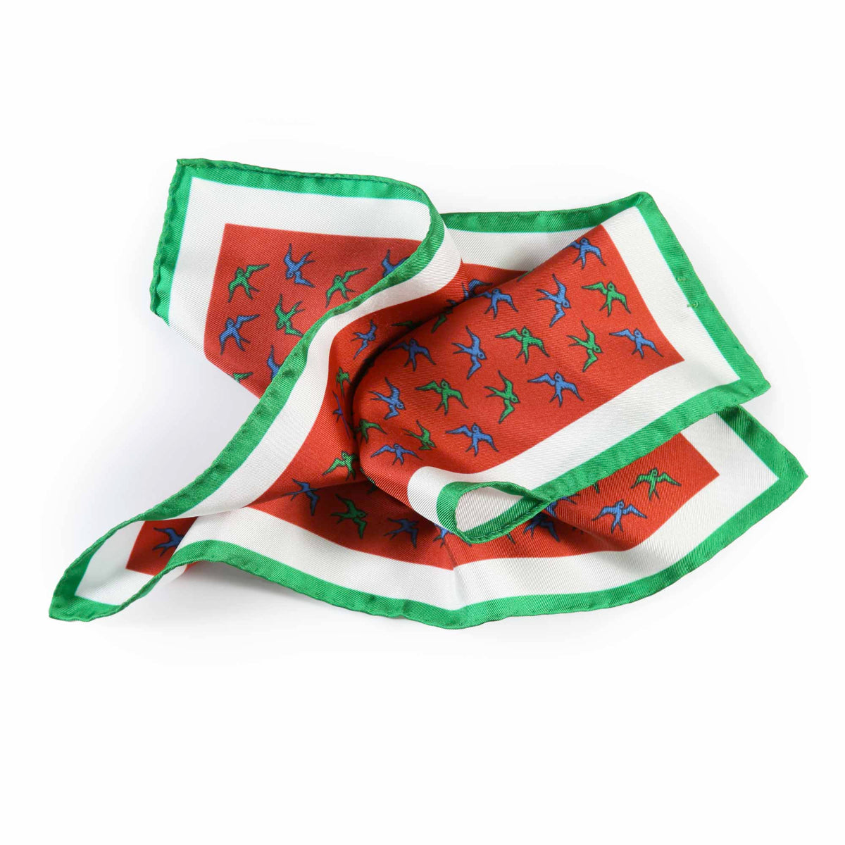 Fazzoletto da Taschino tricolore Italia con pattern Rondini