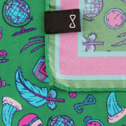 dettaglio Fazzoletto da Taschino in Seta Verde con Pattern Illogico