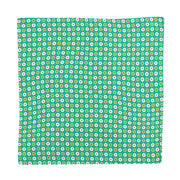 Fazzoletto da Taschino In Seta verde con design fiori aperto