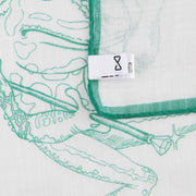 Pochette In Lino e cotone Con Fantasia Rana Verde